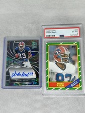 1986 Topps ANDRE REED #388 Rookie PSA 6 & 2024 Panini Prizm On Card AUTO /99. rookie card picture