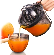 Citrus Juicer,  Orange Lemon Manual Hand Squeezer, Anti-Slip Lid Rotation Reamer