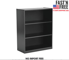 Mainstays 3-Shelf Bookcase with Adjustable Shelves, True Black Oak