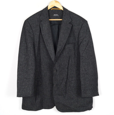 DIGEL Men Blazer Jacket Size 28 F58 US UK 46 Grey Polyester Wool