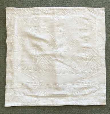 INUP Home Fine Linen Portugal White Cotton Matelassé Euro Pillow Sham 26x26 NWOT