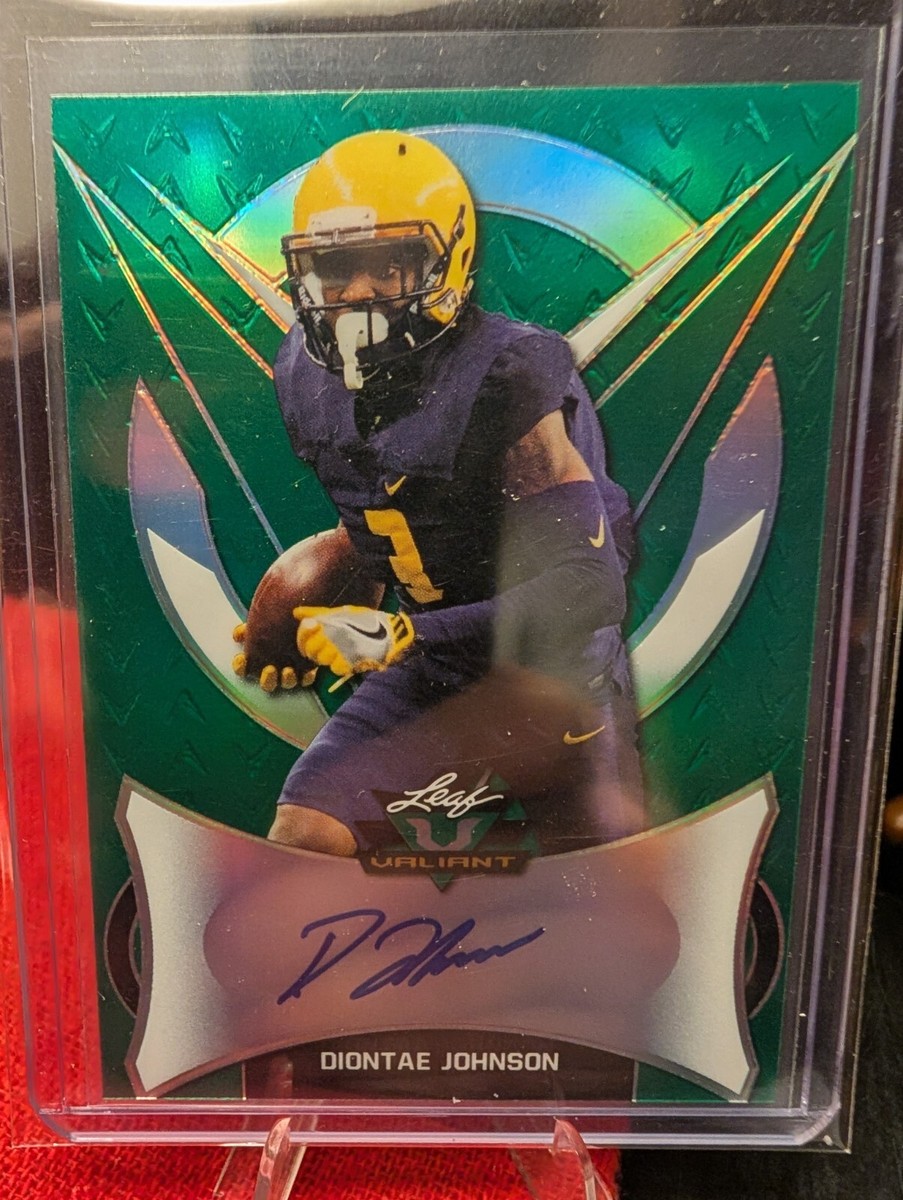 🔥 Dionte Johnson SSP #/75 2019 Leaf Valiant Green AUTO RC #BA-DJ2