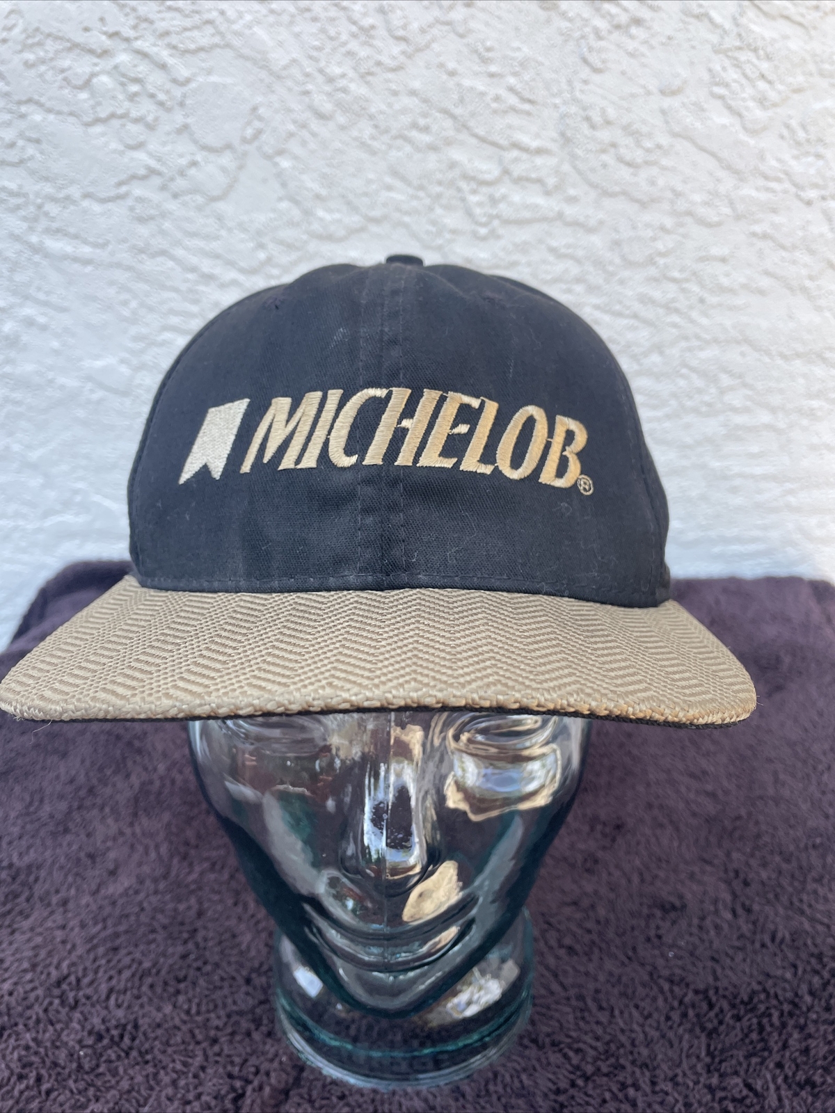 Casquette Vintage Pennzoil Homme Années 90 - Motif Carreaux Et Drapeau Noir - USA