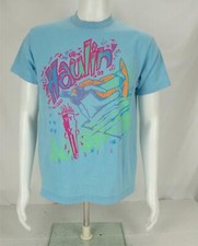 VTG Selec-T Haulin' Banza Surfer Print T-Shirt Made in USA Blue Men's Large