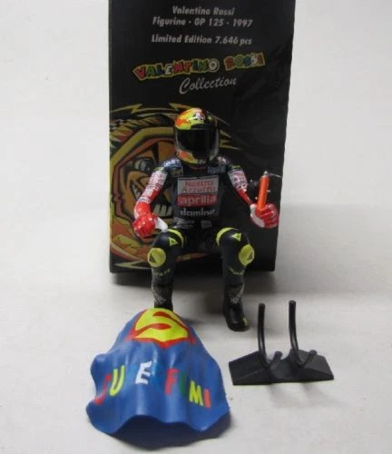 MINICHAMPS VALENTINO ROSSI 1/12 MODELLINO FIGURINO MOTO APRILIA 1997 SUPERMAN - Immagine 2 di 2