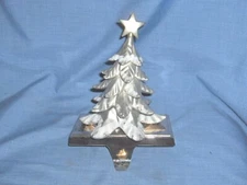 #1837 - CHRISTMAS STOCKING HOLDER, HANGER - ALL METAL GOLD CHRISTMAS TREE