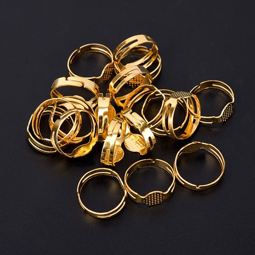 50pcs 8mm Flat Pad Ring Bases DIY Blank Findings For Jewelry Making AdjustaH&q& - Picture 11 of 15