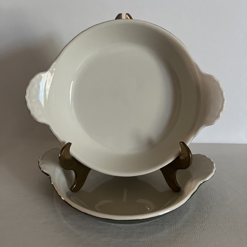 Vintage Hall USA 433 Au Gratin Ceramic Casserole Baking Dishes ~ Green Set of 2