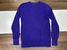 Gap Womens XS Purple Luxe Angora Rabbit Hair Knit Sweater With Shoulder Buttons