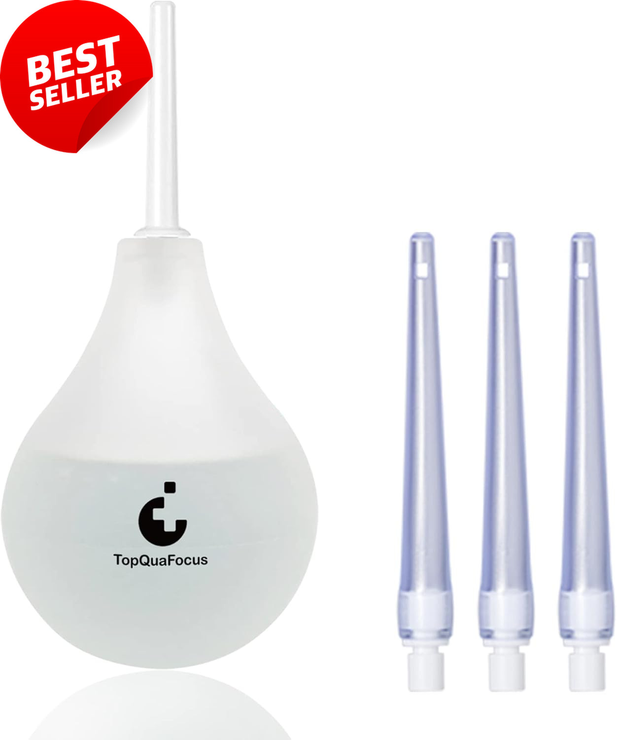 8oz Enema Kit, Silicone Bulb & 4 Tips, Anal & Vaginal Douche for Men,Transparent