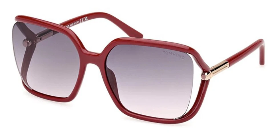 Tom Ford Solange-02 TF1089 75B 红色方形塑料太阳镜框 60-17-120 sd* — 第 4/4 张图片