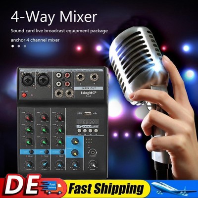 4-channel Audio Mixer Portable Bluetooth-compatible USB Sound Mixing Console