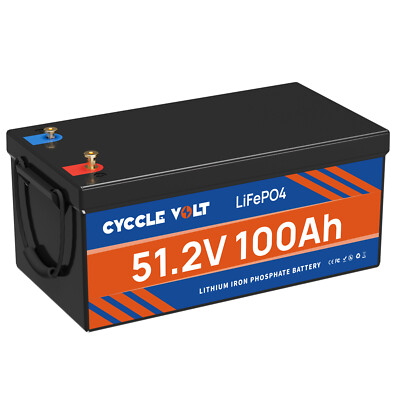 48V 100Ah LiFePO4 Lithium Battery BMS 10000+Cycles for RV Solar Boat Golf Cart