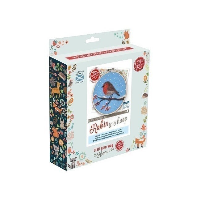 THE CRAFTY KIT Co® ROBIN IN A HOOP - NEEDLE FELTING CRAFT KIT