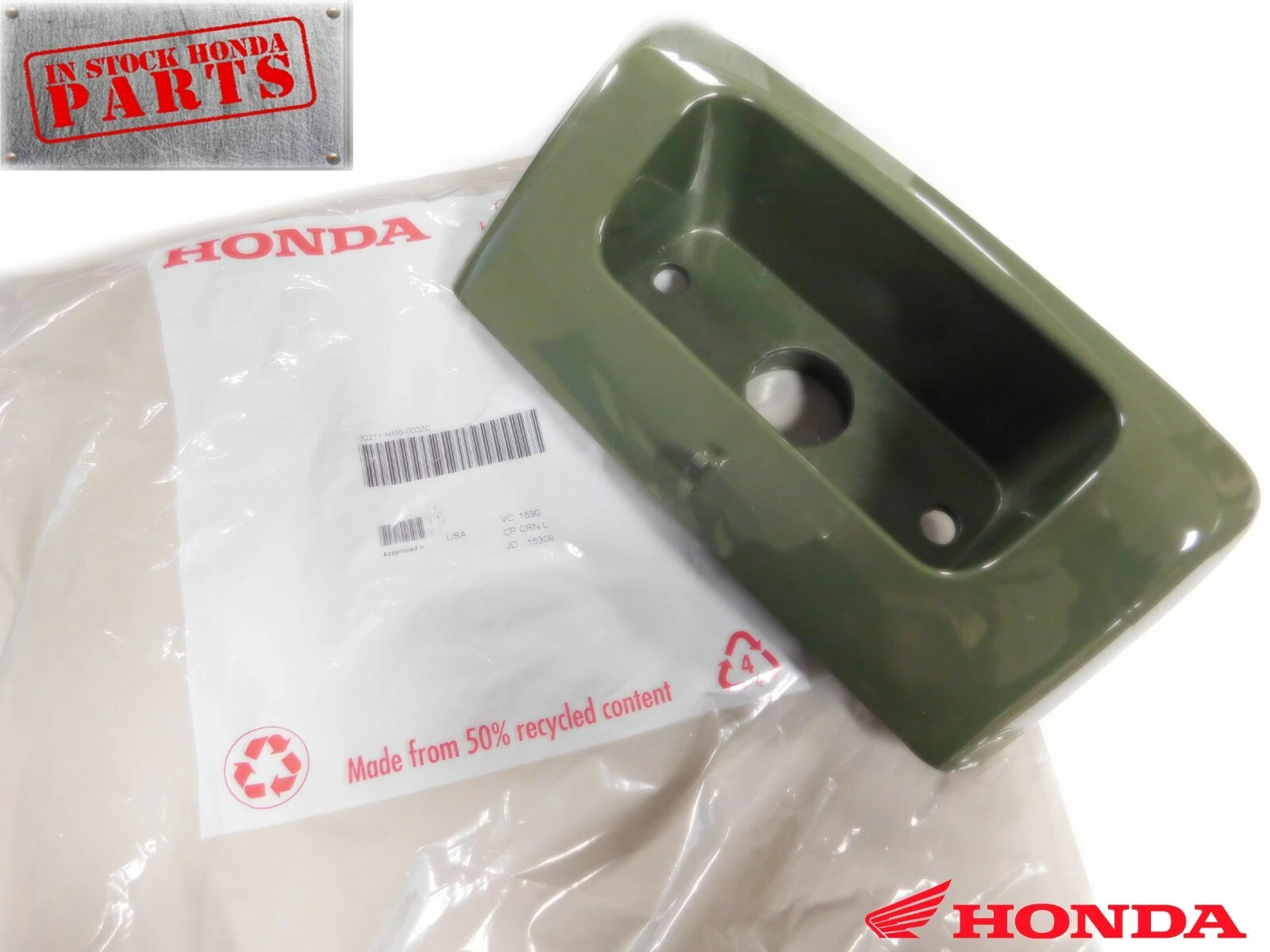 HONDA TRX250 250 RECON GREEN TOOLBOX DOOR STORAGE BOX COVER