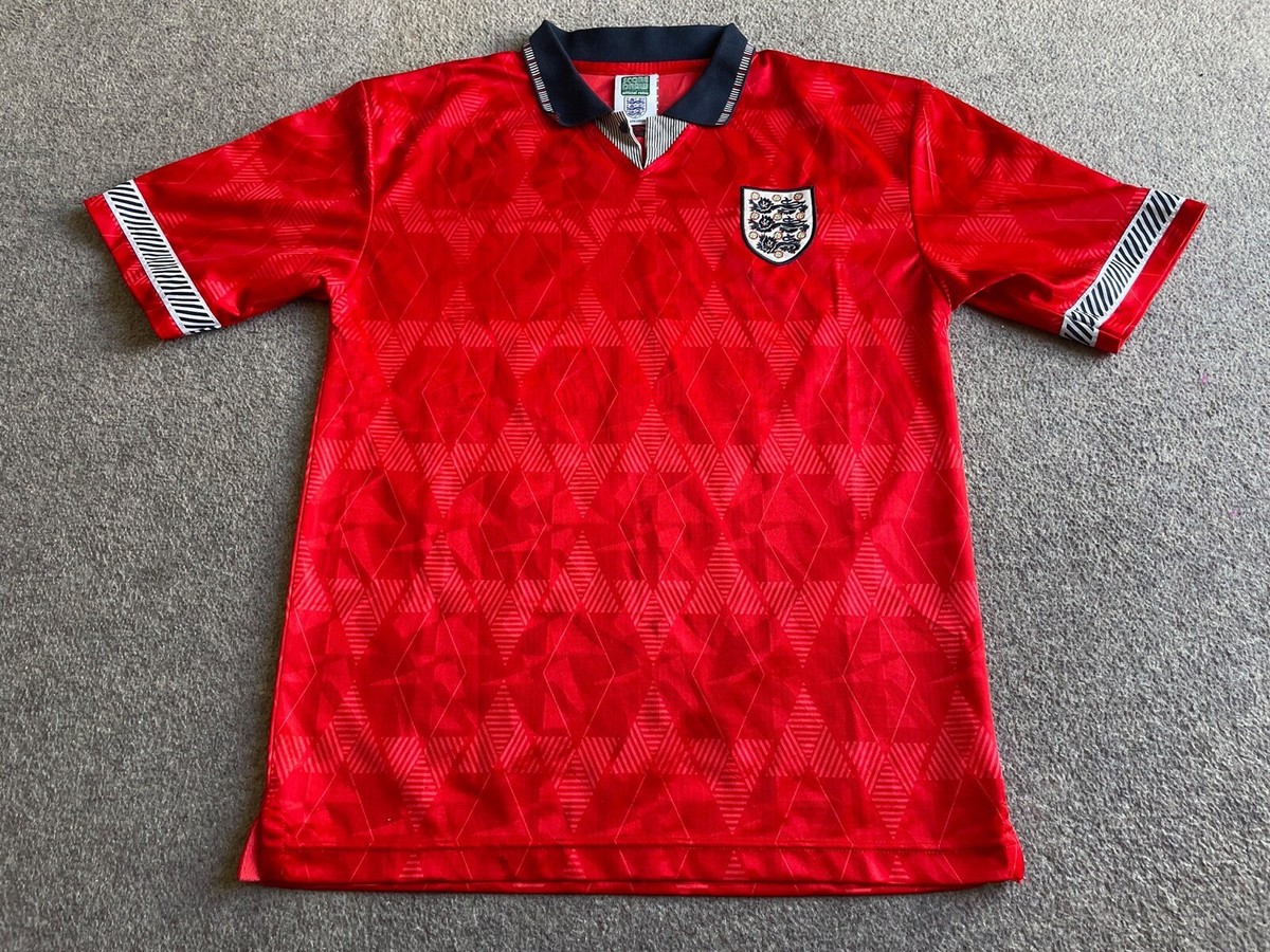 ENGLAND 'Score Draw' Football AWAY Shirt (Medium M) RETRO 1990