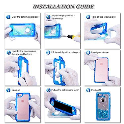 Lot For Iphone 6 Plus Liquid Glitter Defender Case (Clip fits Otterbox) - Photo 3 sur 7
