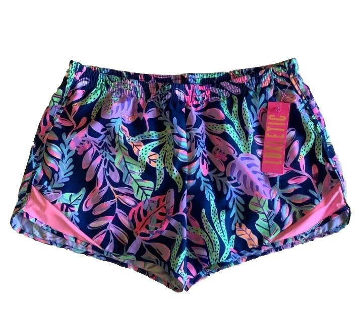 Lilly Pulitzer Lined Running Shorts Ocean Trail Oyster Baby NWT