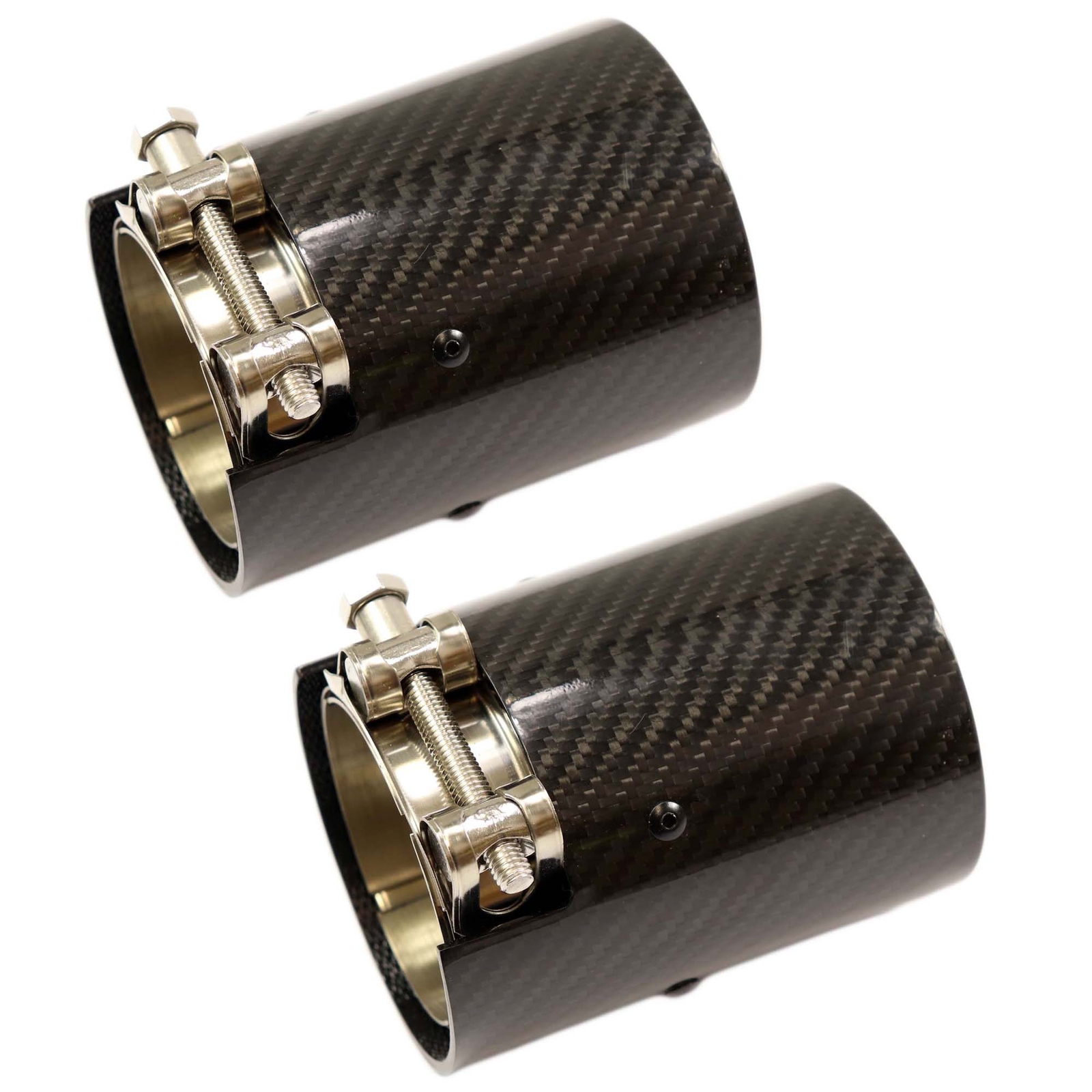 2X Endrohr 72MM Carbon Blau Schwarz GlÄNzend Sportauspuff FÜR Bmw M2 M3 M4-image