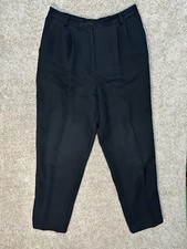 VTG Villager Liz Claiborne Black Single Pleated Trouser Pant Size 12