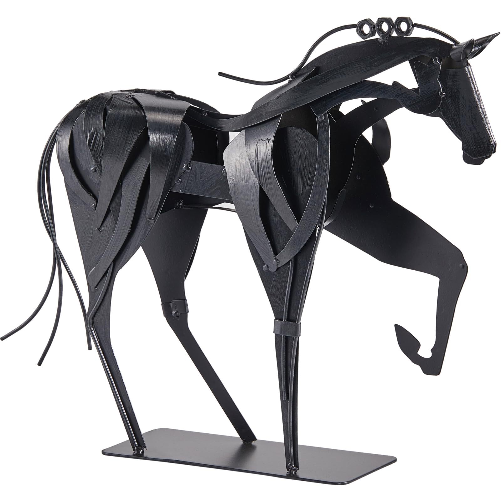 Art Metal Horse Statue Décor Handmade & Hand-Painted Modern Western ...
