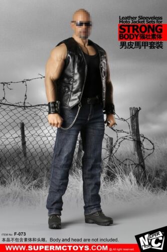 SuperMCTOYS F-073 Leather Sleeveless Moto Jacket Sets 1/6 FIT 12" Action Figure - Afbeelding 1 van 13