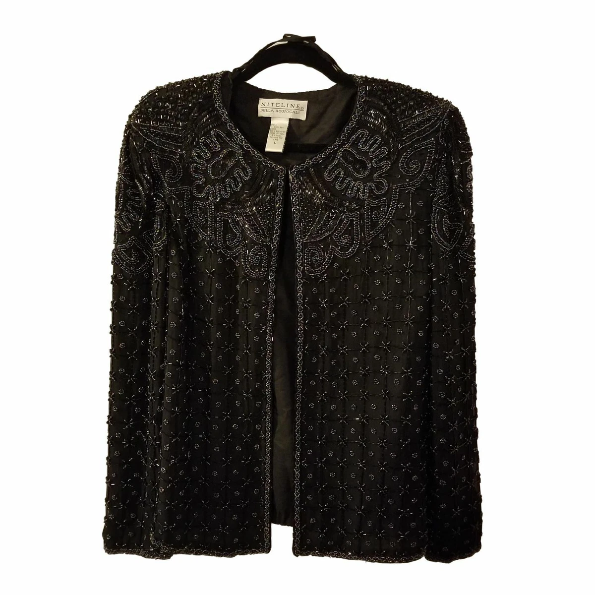 Beaded jacket top evening wear