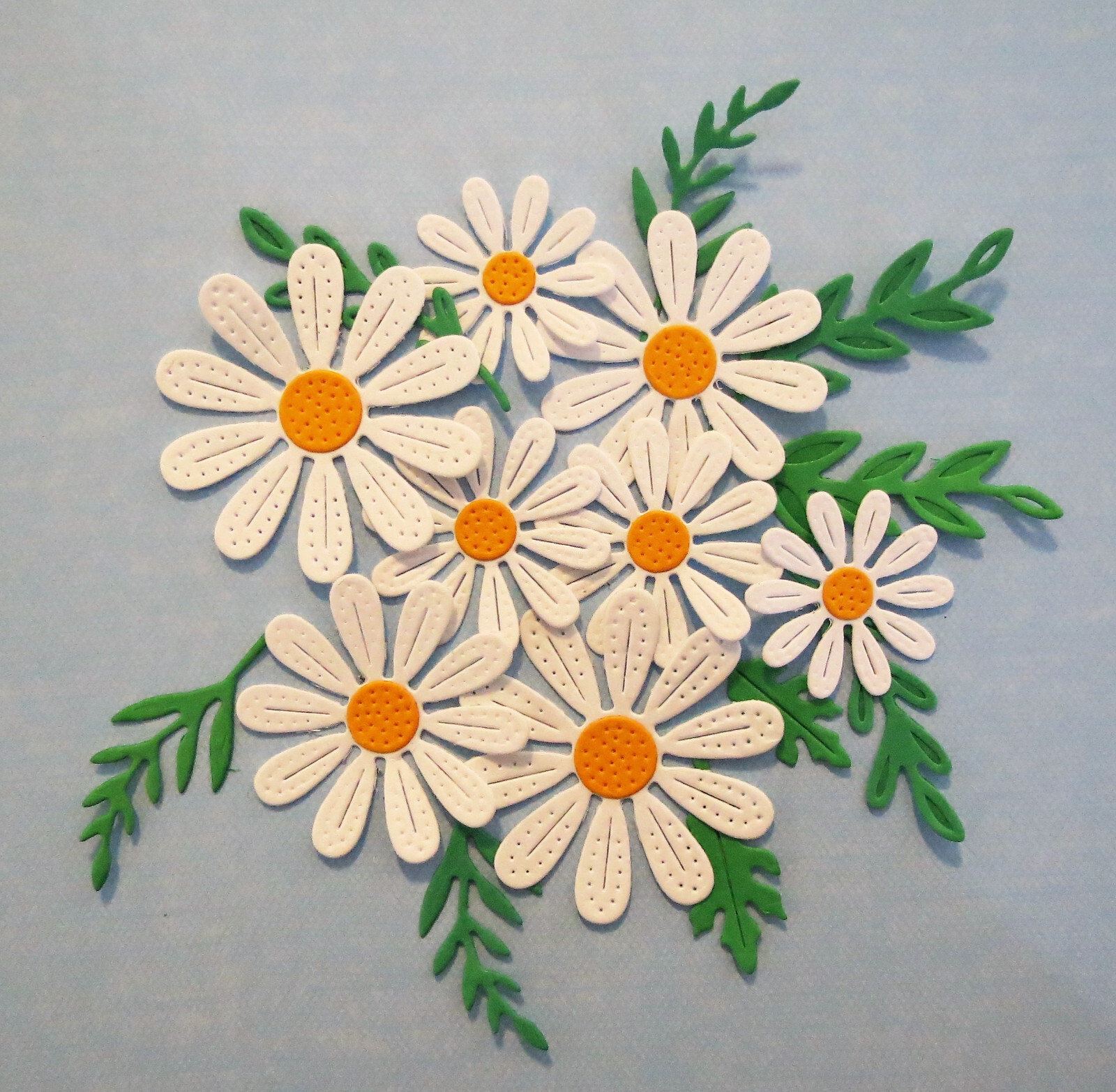 Flower Daisy  Layered Paper Die Cut Embellishments 8pc scrap