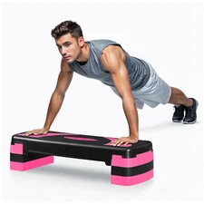 31" Adjustable Workout Aerobic Stepper in Fitness & Exercise Step Platform Pink