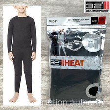 32 Degrees Weatherproof Snow Kid Heat Long Sleeve Legging Thermal Boy Girl Black