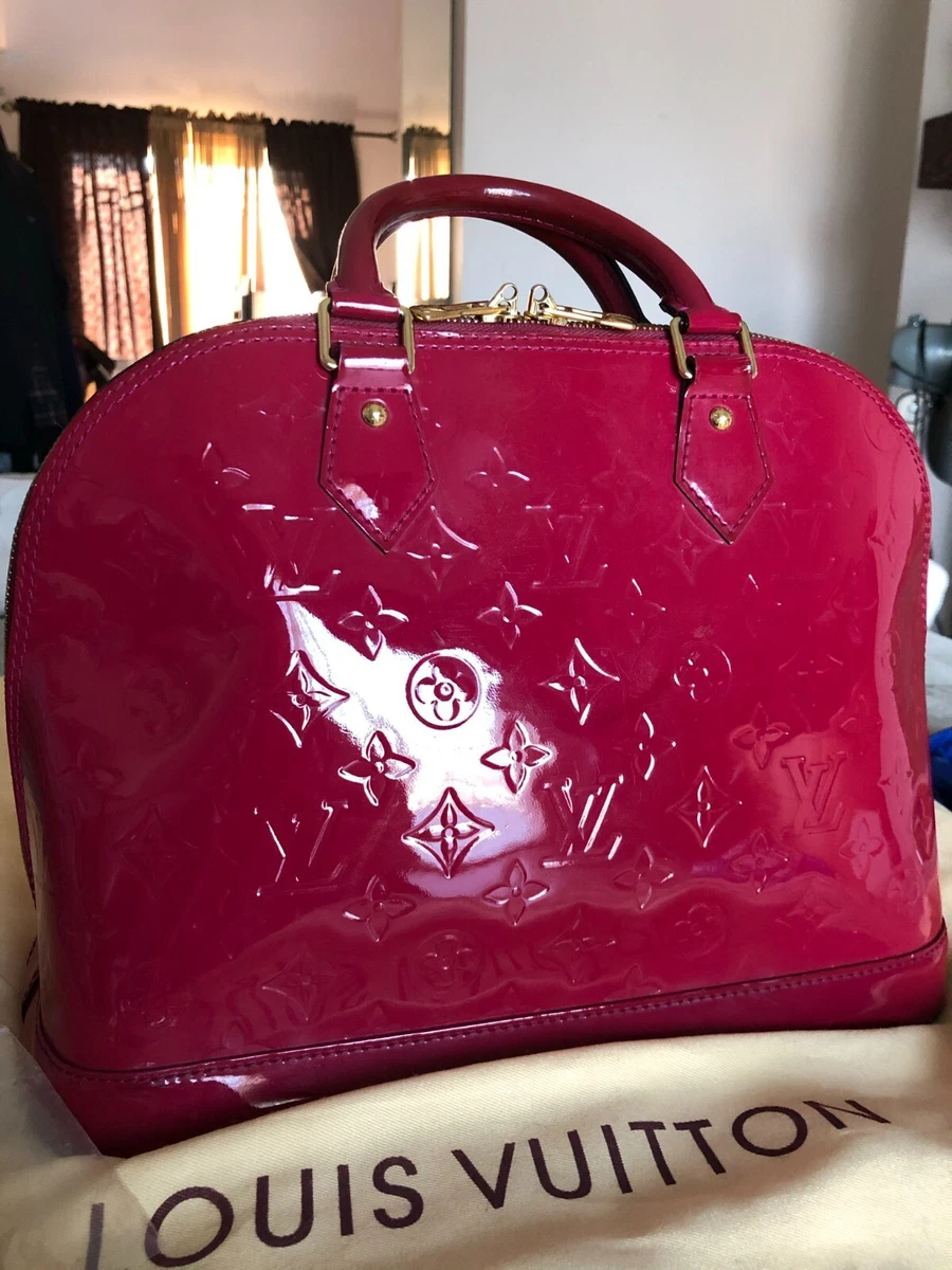 Authentic Louis Vuitton Vernis Alma PM Rose Indian Pink Excellent