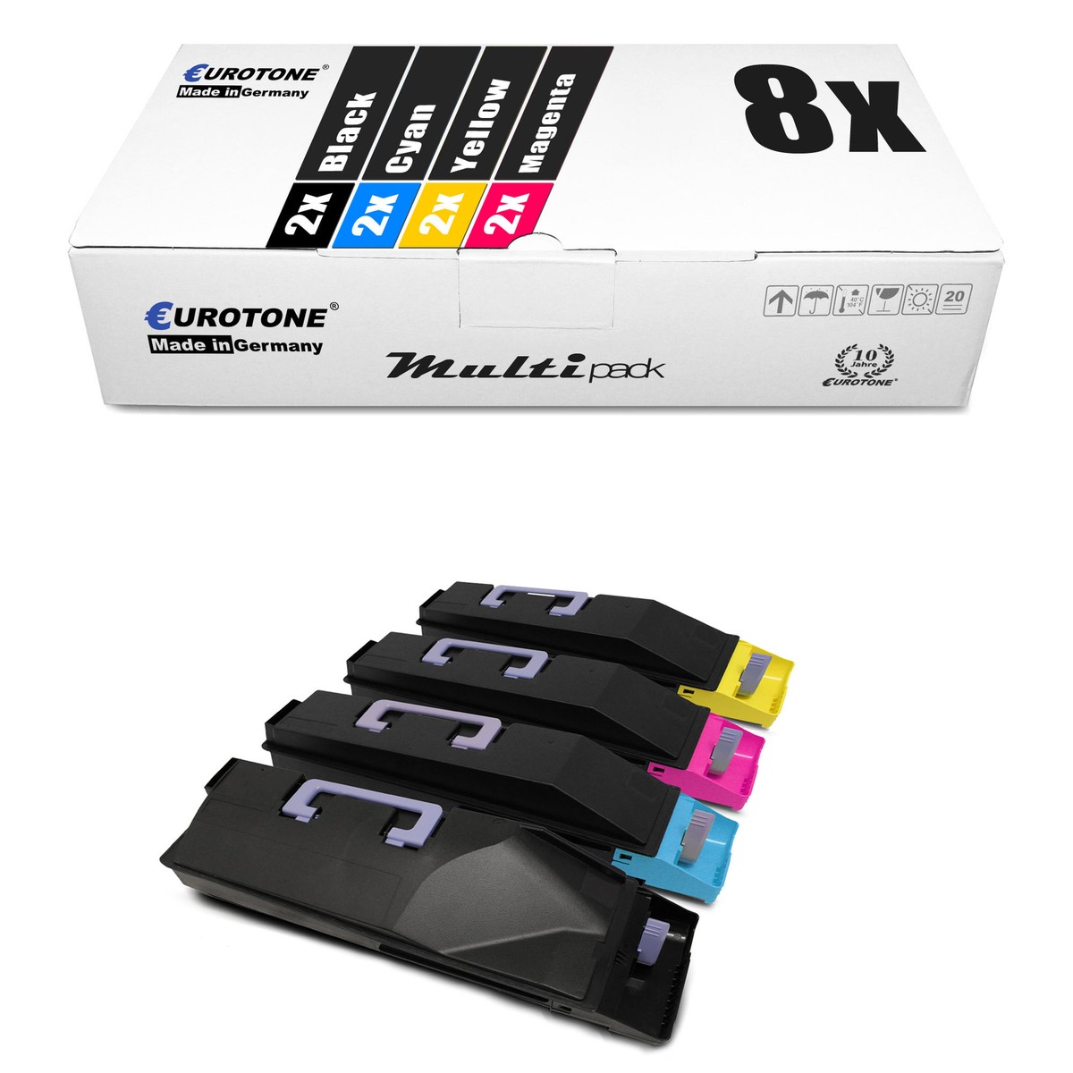8x Eurotone Pro Toner Replaces Kyocera TK-865C TK-865K TK-2837 11