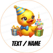 Duck Duckling Cake Topper Party Decoration Edible Birthday Custom Personalised