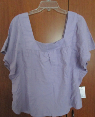 New Sonoma Smock Top Sz XXL 100% Cotton Light Purple Bust 51 Length 20 in