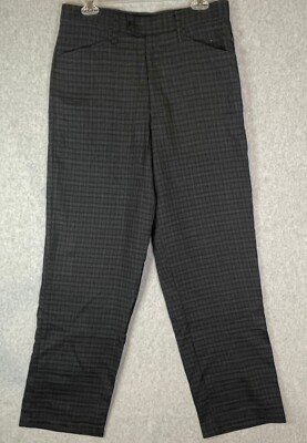 NEW BC Ethic Pants Mens 32 Black/Grey Plaid B2529 Retro Made in USA Skater