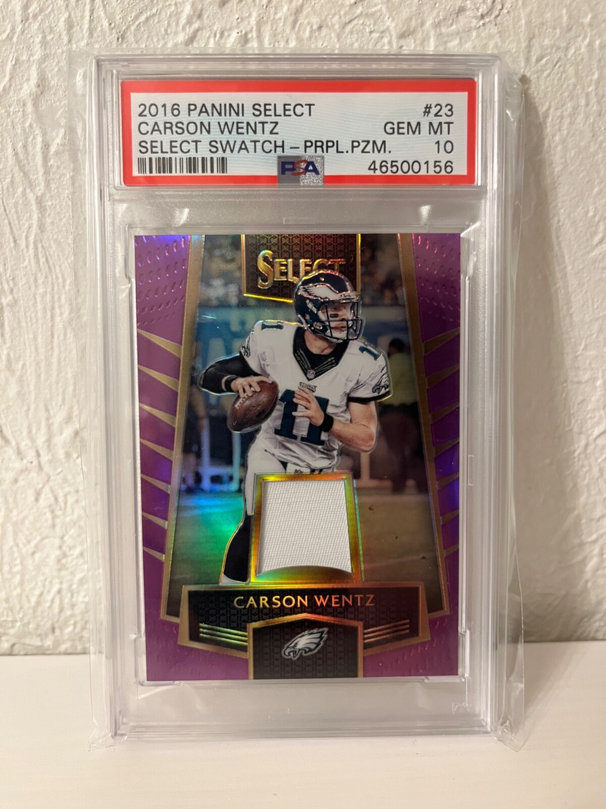 Carson Wentz Panini Select Select Swatch #23 Purple Prizm