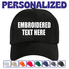Personalized Text Embroidered Unisex Baseball Cap, Adjustable Hat, Custom Text