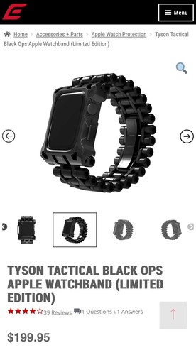 Boîtier Element TYSON TACTICAL BLACK OPS BRACELET APPLE WATCH 7/8/9 45mm édition limitée - Photo 6 sur 6