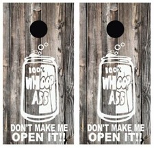 100 Whoop Ass Barnwood Cornhole Board Wraps FREE LAMINATION 3313