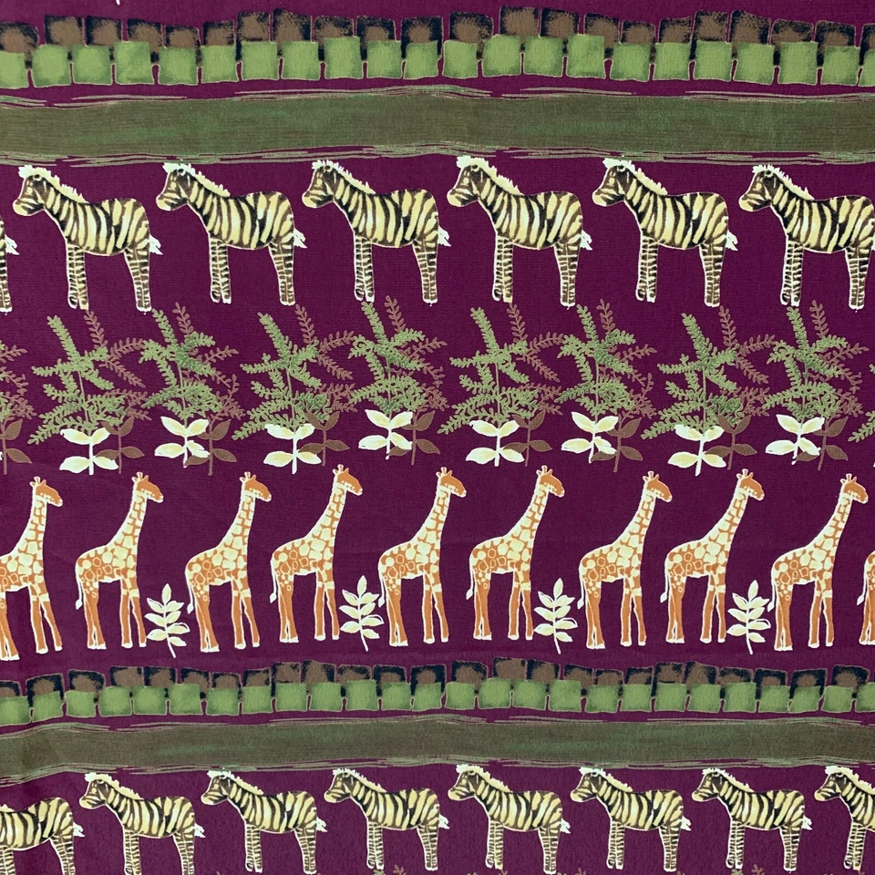 New African Hi Fashion Fabrics 5 yds MuuMuu Kaftan Giraffes Zebras Poly Rayon - Image 2 of 4