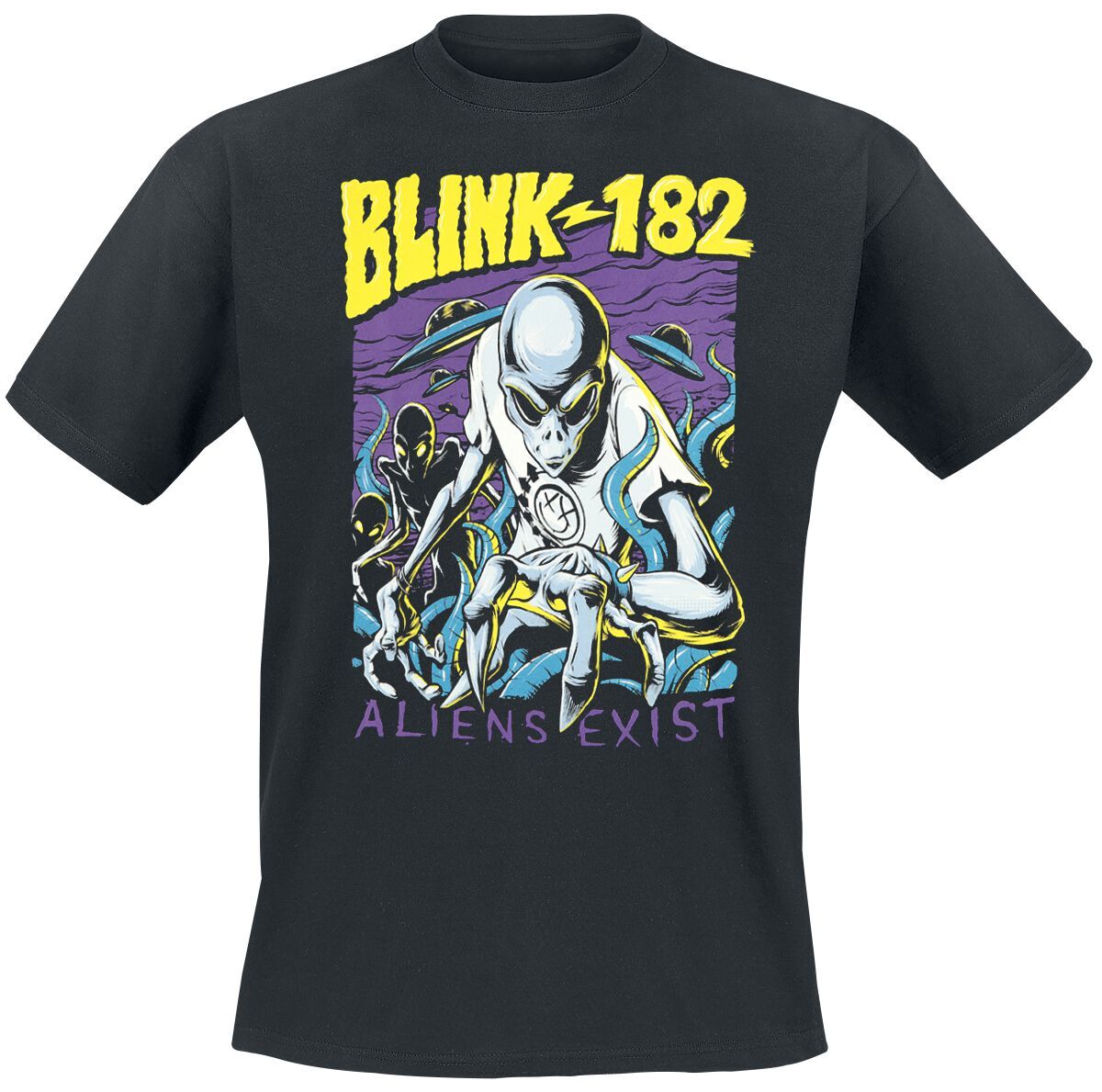 Футболка Blink-182 Herren Aliens Exist schwarz Band-Товары, группы