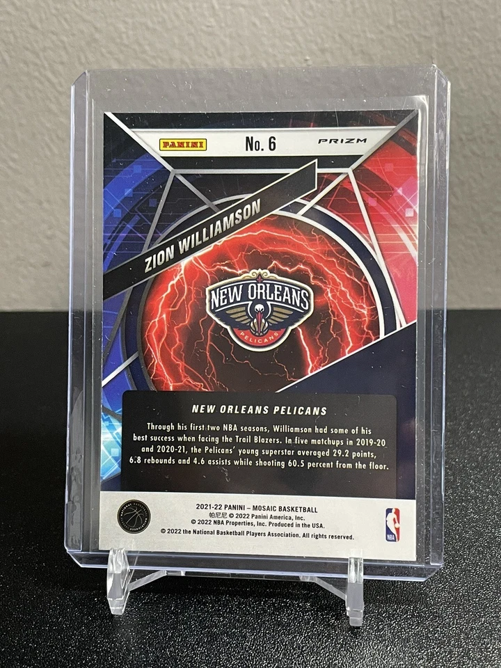 2021-22 Panini Mosaic Prizm Zion Williamson SP Overdrive #6 - Image 2 of 2