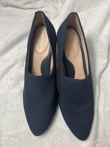 Taryn Rose Yvonne Wedge Pump Navy Blue & Black Women’s Size 8 - Picture 2 of 8