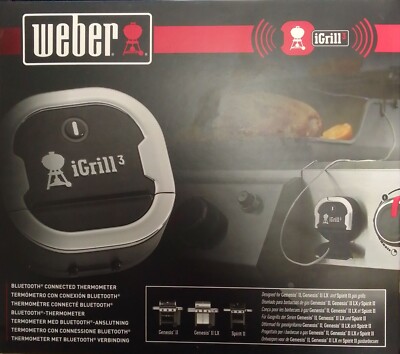 Weber 7205 iGrill 3 Thermometer, schwarz, Grillthermometer, Grillassistent Profi