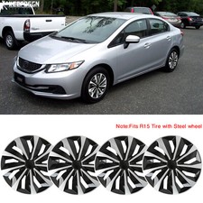 For Honda Civic 15 Set Of 4 Hubcaps Wheel Covers Hub Caps Fits R15 Steel Wheel