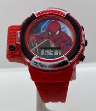 ACCUTIME Marvel SPIDER-Man Watch LCD RED BAND FLASHLIGHT DAY/date Silicone