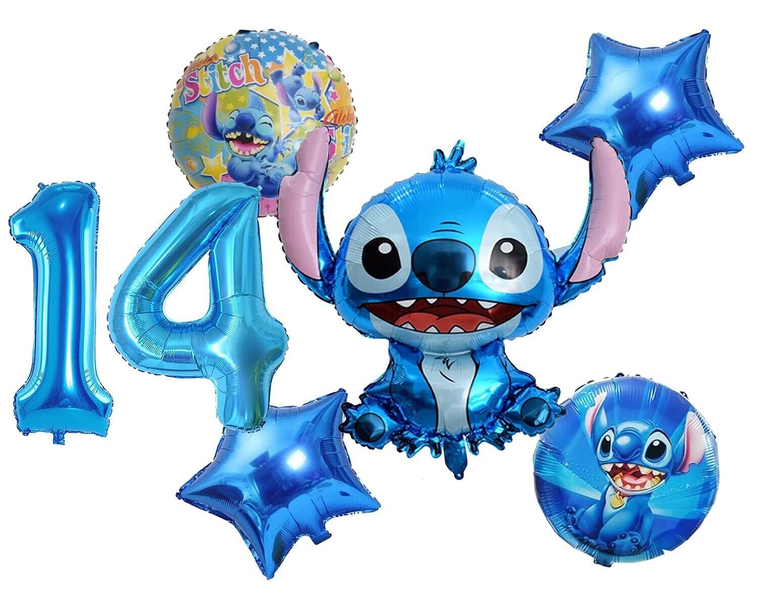 6pcs Lilo & Stitch Age set foil Balloons Kids birthday party