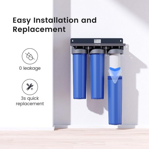 Waterdrop Whole House Water Filter,Carbon Filter,Any20" x 2.5"System, 5Micron(2) - Picture 7 of 9