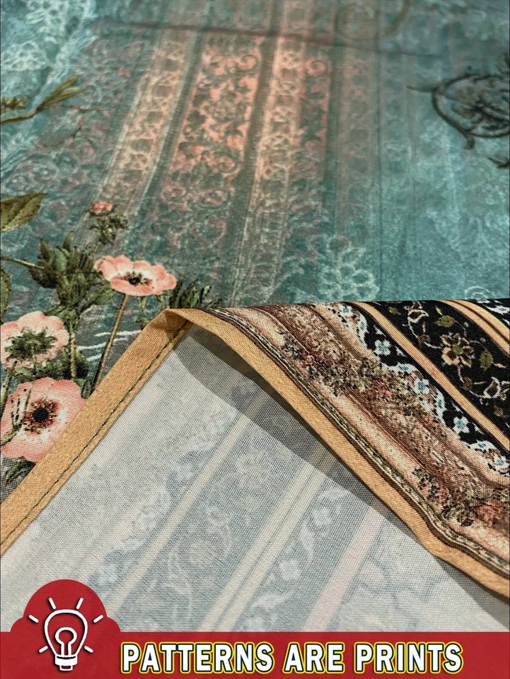 Plus Size Women's Casual Allover Print Shirt Round Neck 3/4 Sleeve Loose Fit Top - image 3 of 4