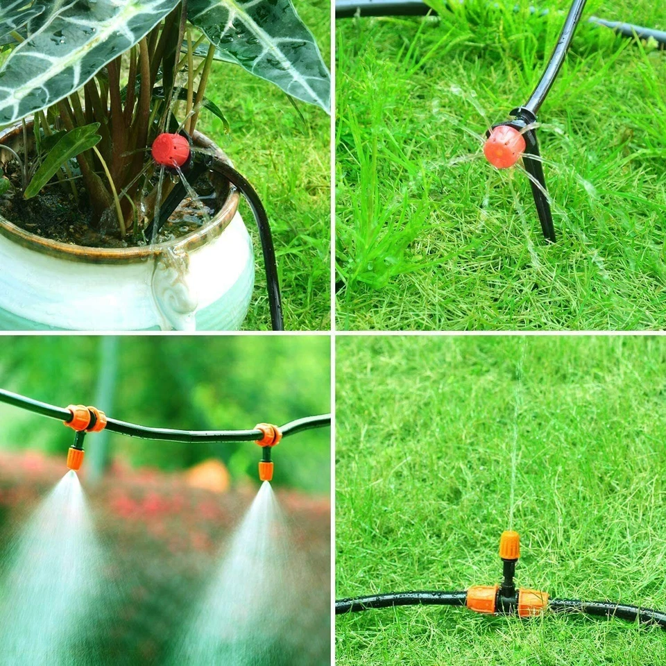 Sistema de micro riego automático de jardín de 100 pies para cama de flores de jardín, patio, césped Foto 4 de 4